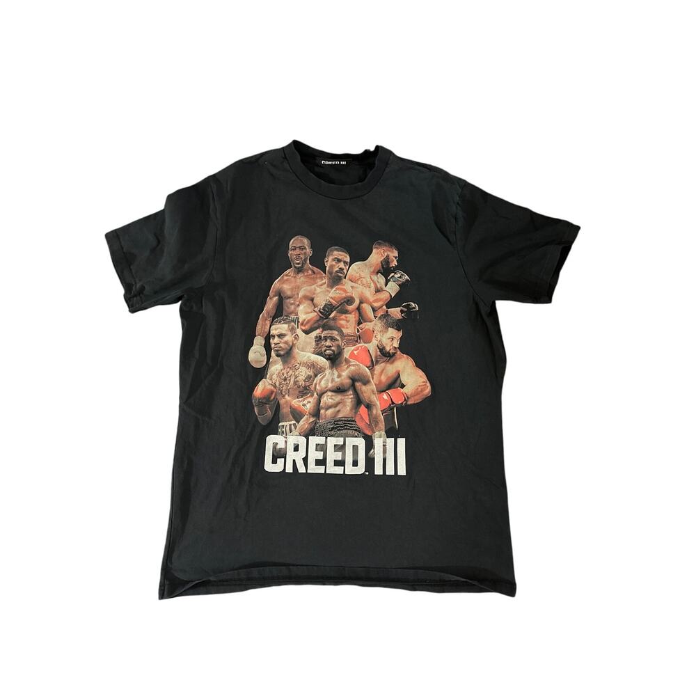 Creed III Movie Graphic T-Shirt Boxing Michael B Jordan Tee Black Men’s XL